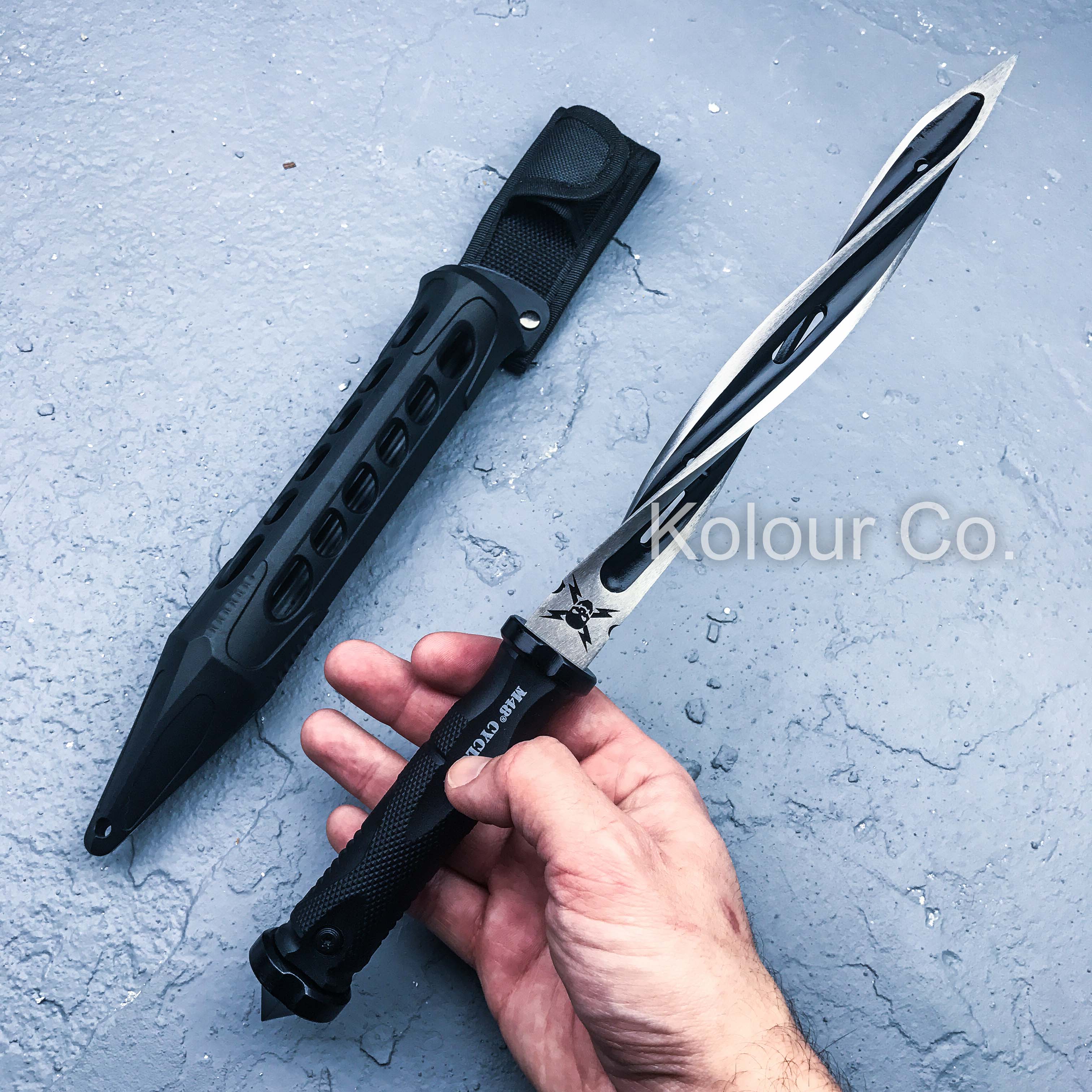 14" M48 CYCLONE TRIDAGGER Tactical Combat FIXED BLADE KNIFE Bowie w