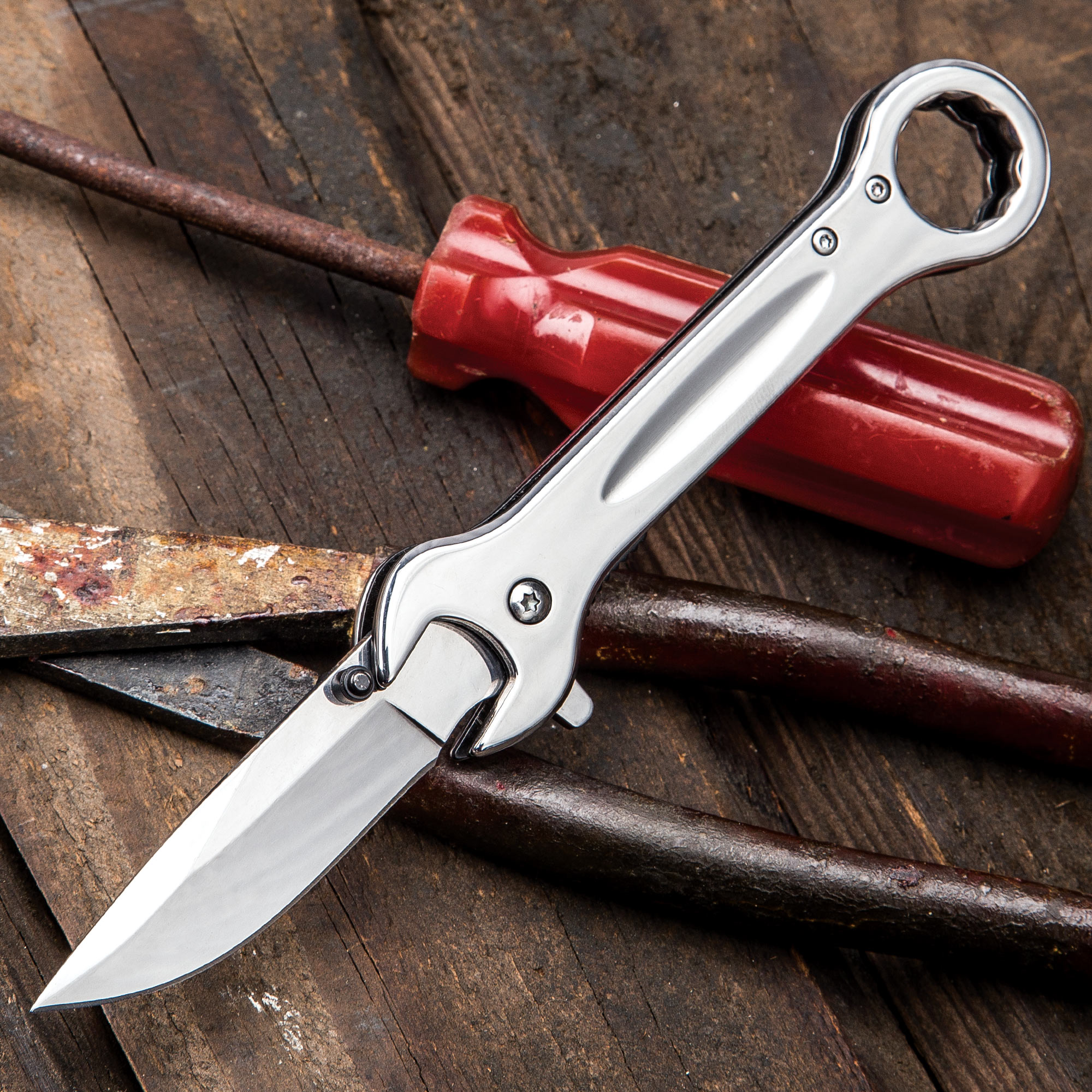 7.5" MULTITOOL WRENCH TACTICAL SPRING ASSISTED OPEN FOLDING POCKET