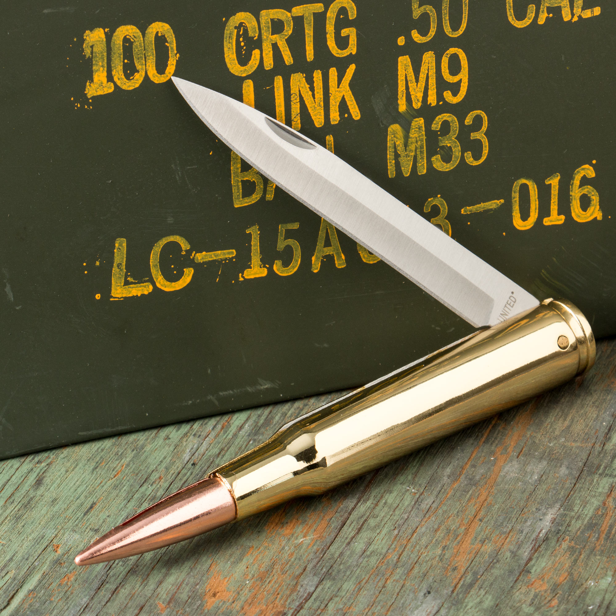 United Cutlery 50 Cal Bullet Folding Pocket Knife EDC Army Military