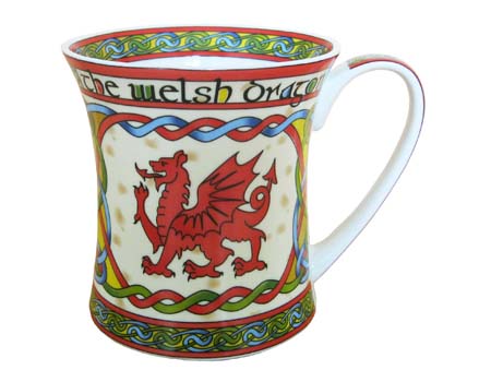 Royal Tara Bone China Coffee Mug Welsh Dragon Design 325ml 11 fl oz 