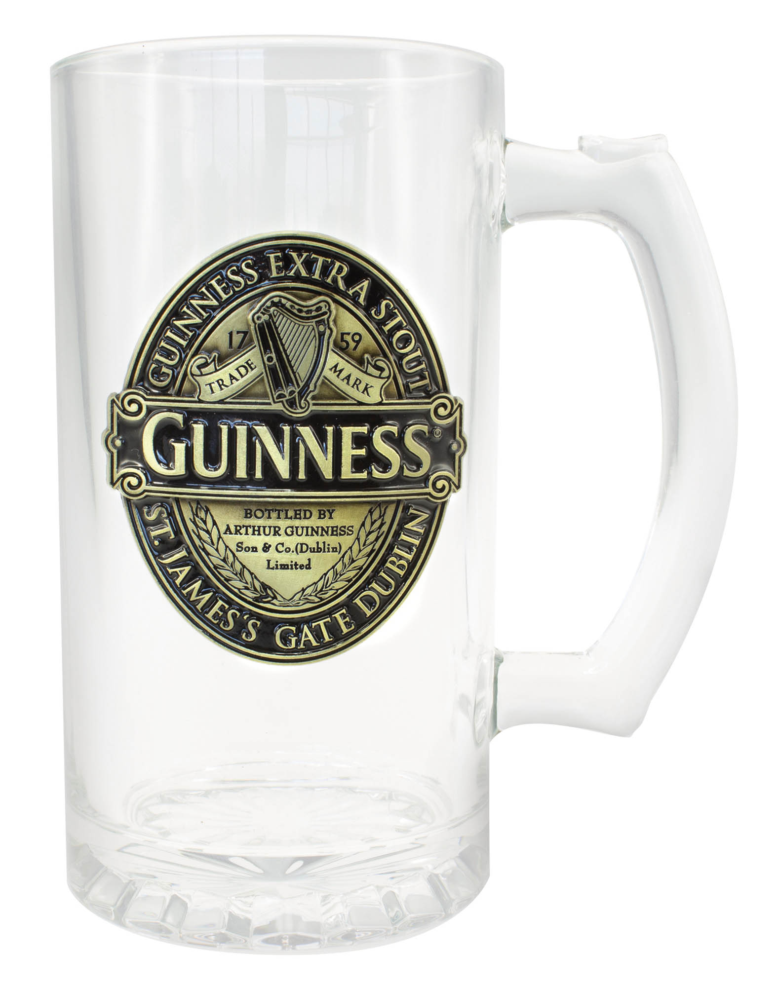 Guinness Stylized Gold Collection Tankard Irish Beer Glass 16 fl oz