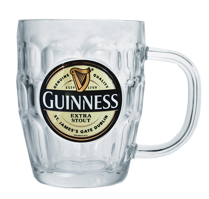 Guinness Extra Stout Logo Tankard Irish Beer Glass Mug 16 fl oz