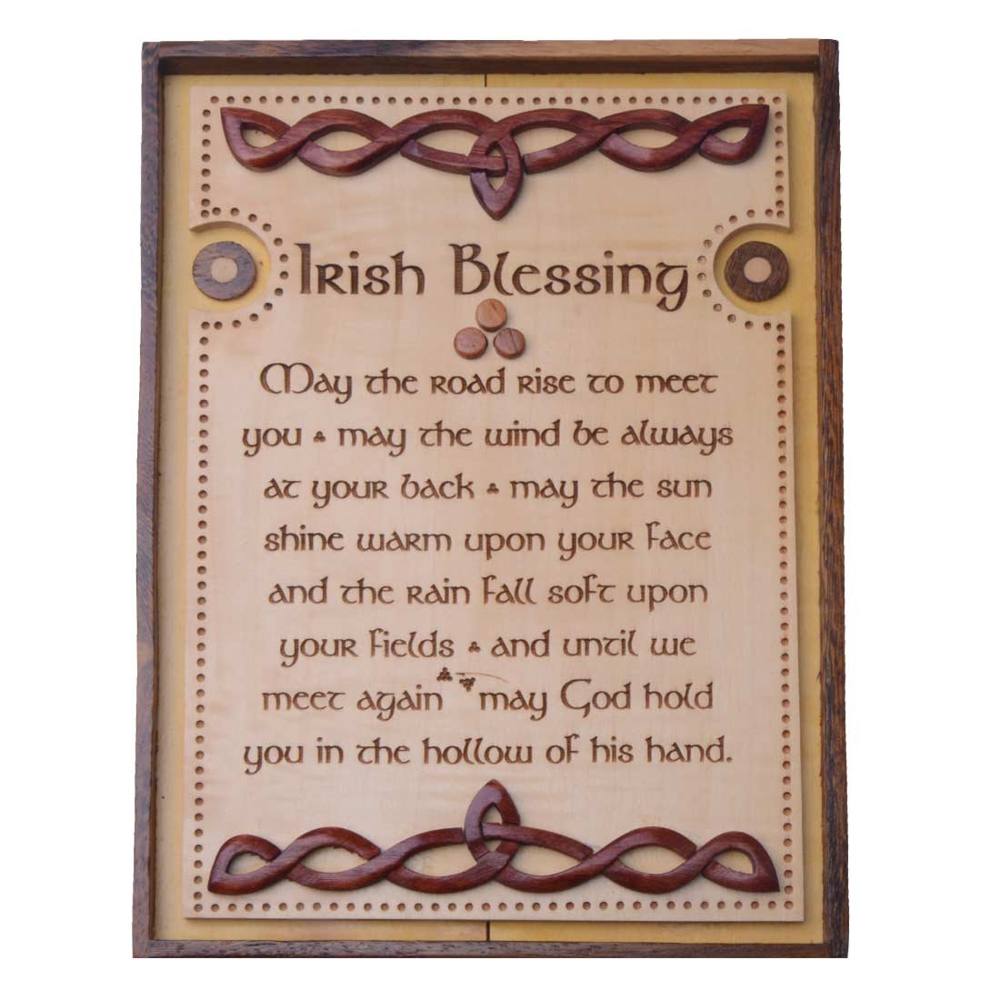 Home Irish Blessing Plaque Made of wood, Sizes 21.5 cm L x 15.5 cm W