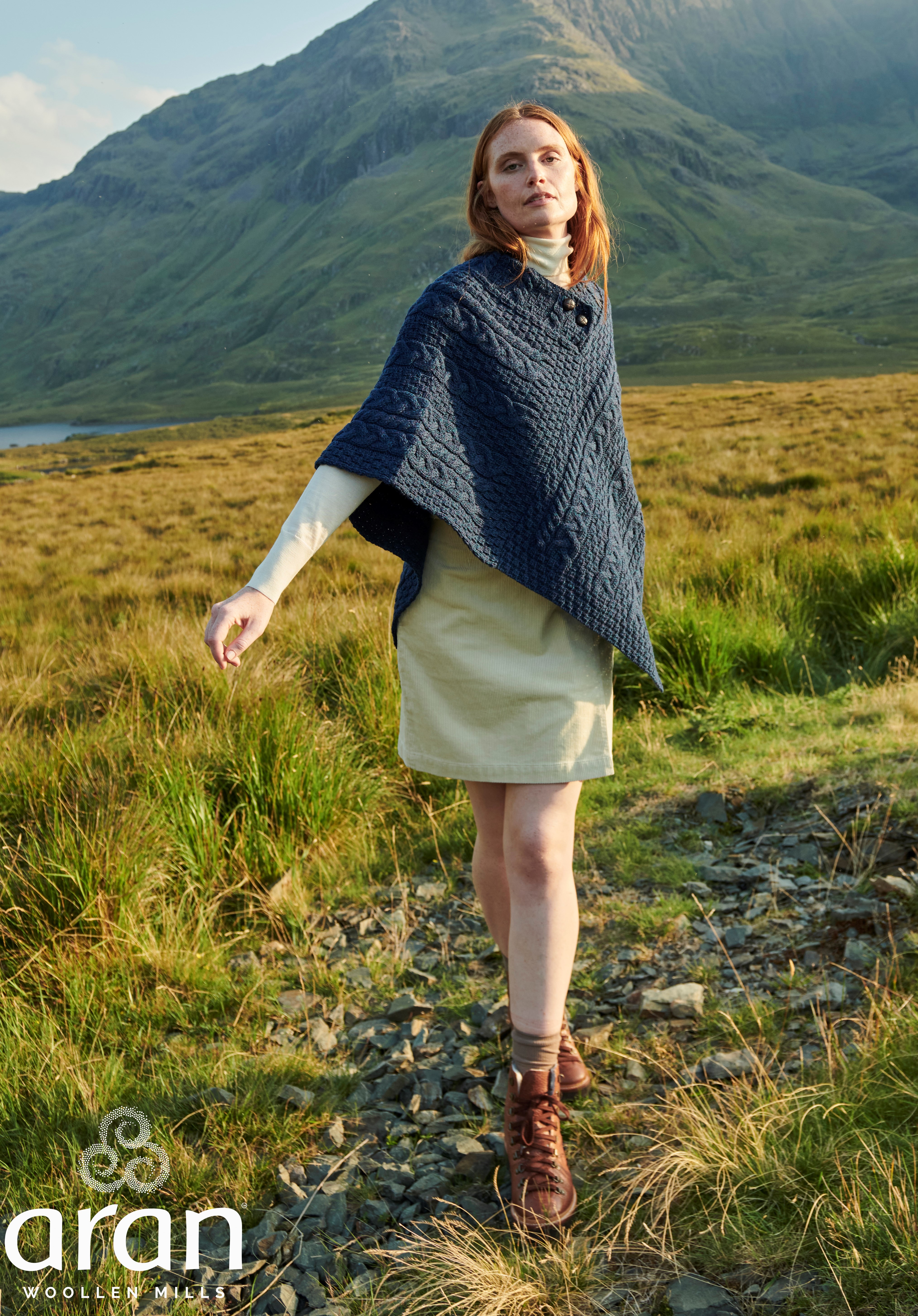 Women Winter Warm O Neck Granular fleece Thick Shawl Capes