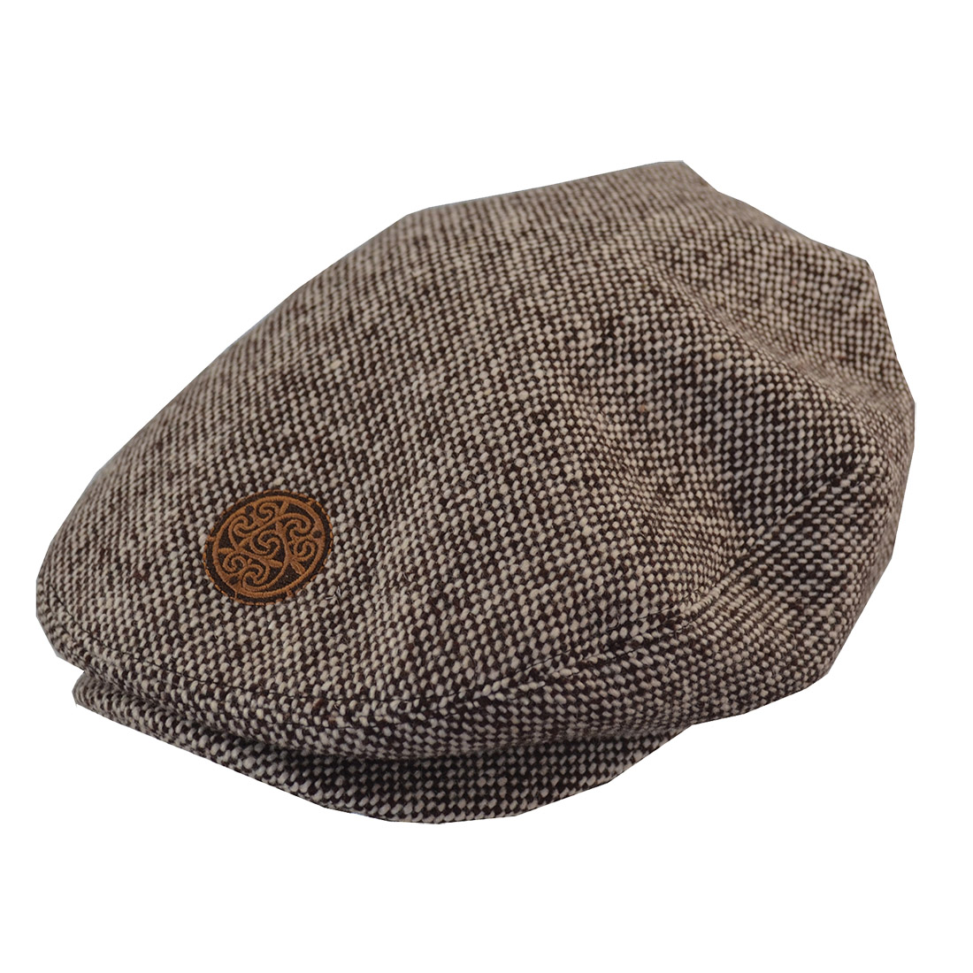 Mens Flat Cap Patrick Francis Irish Brown Tweed, 60% Acrylic and 40% Wool