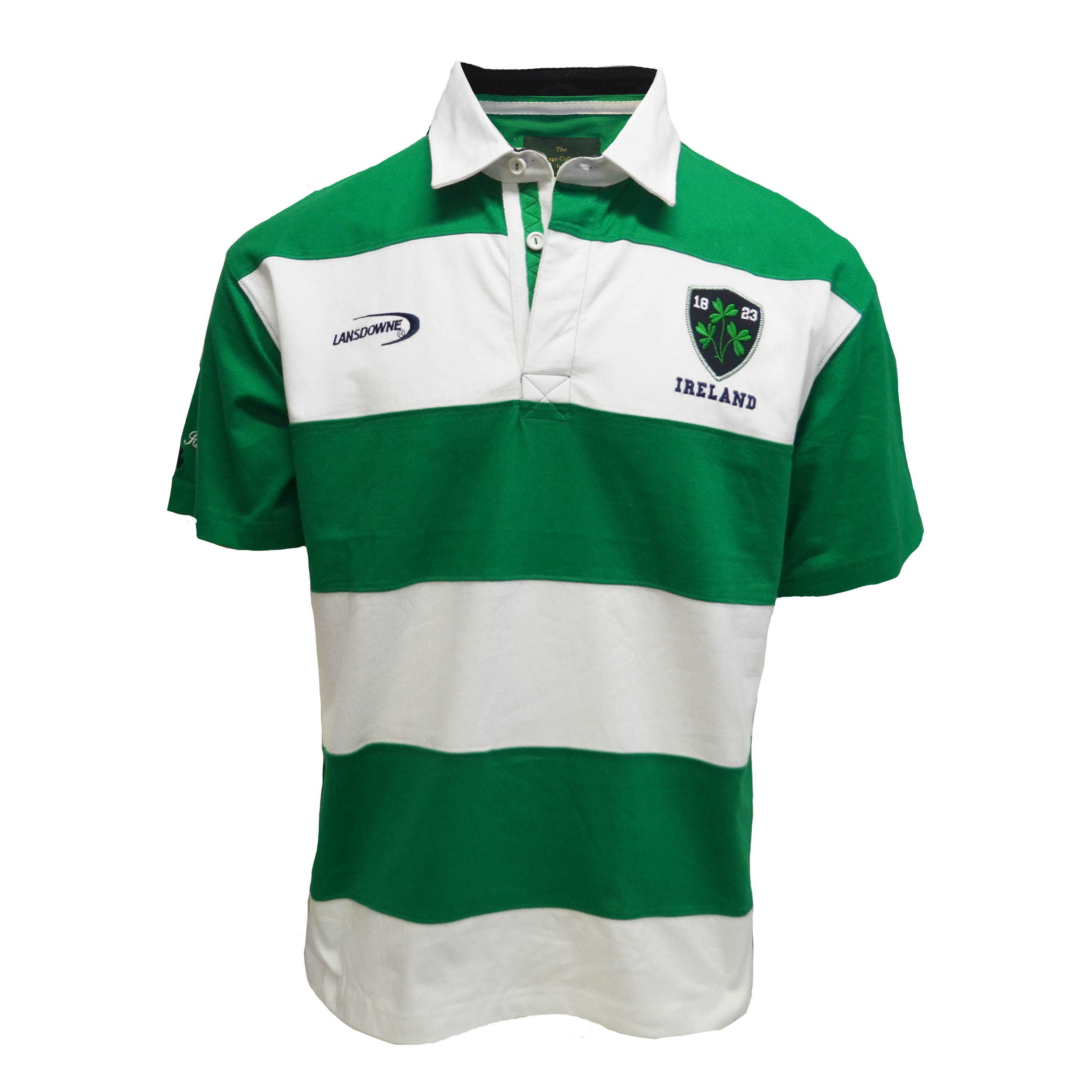 Polo Shirt Emerald White Ireland Stripe Short Sleeve Rugby Ireland Stripe Short Sleeve Rugby Shirt