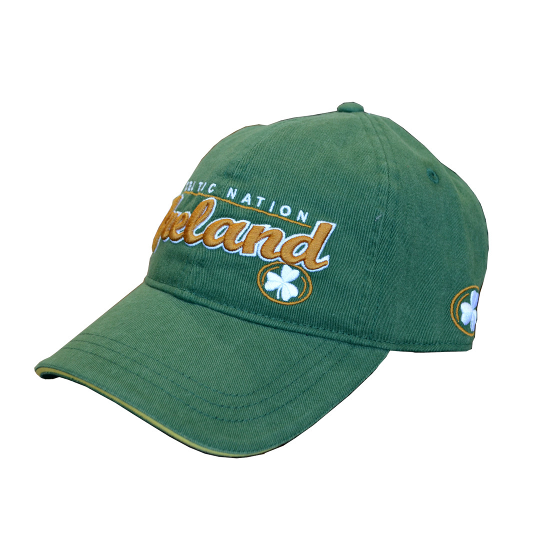 Irish Baseball Cap Green Gold Celtic Nation Shamrock Cotton Adjustable Fits All
