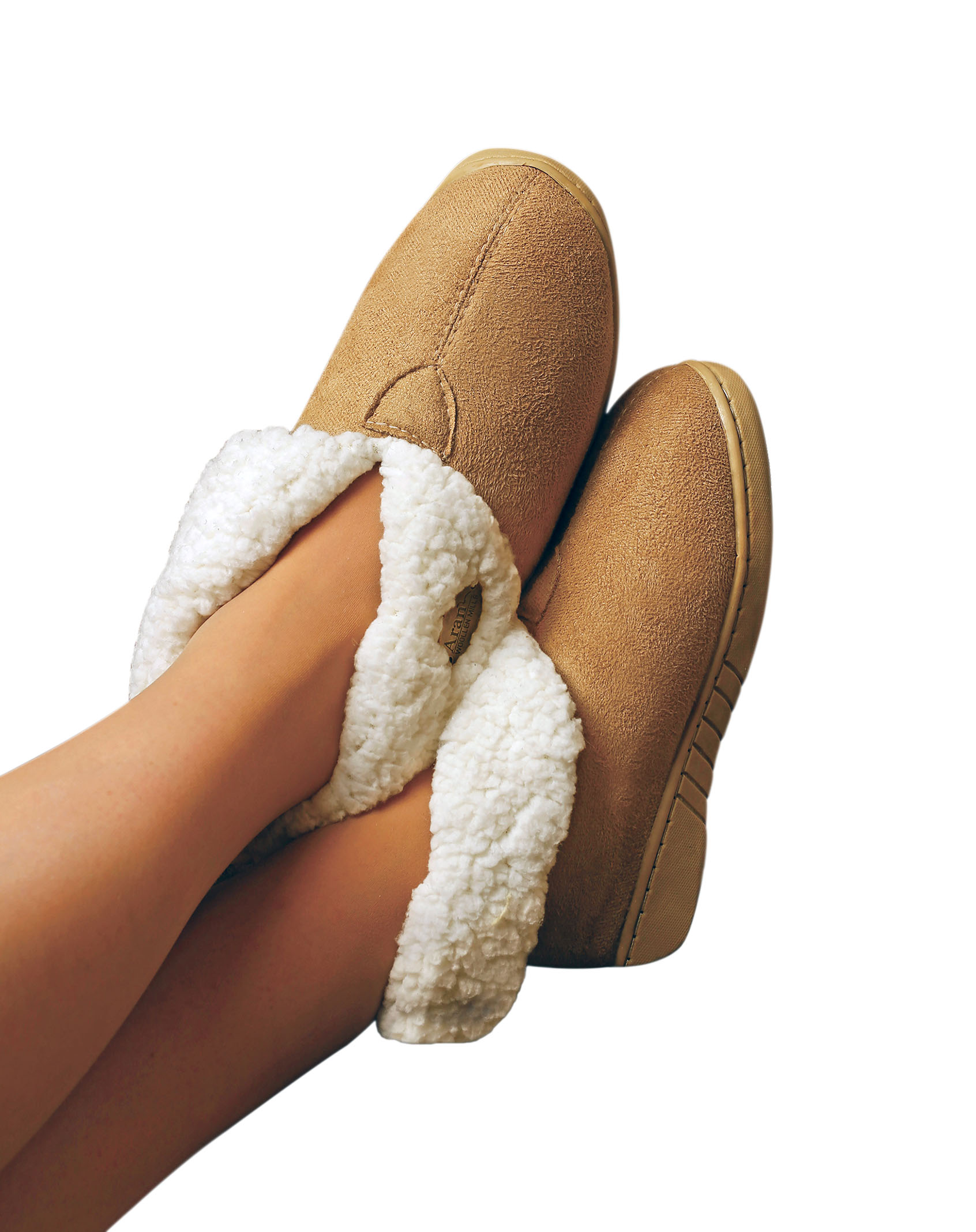 wool slippers on Slippers Faux Suede Boot Rubber Sole Lined With Soft Wool Ebay