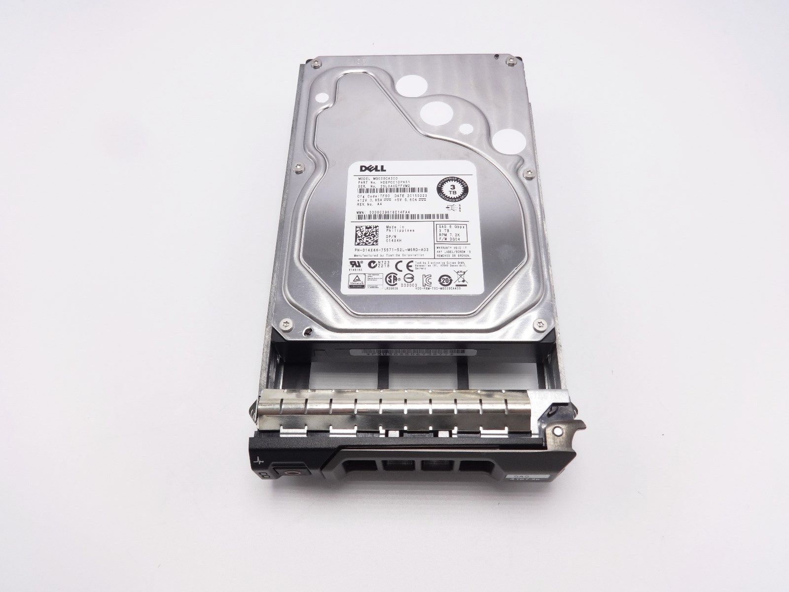 Dell 14X4H MG03SCA300 Toshiba 3TB HDD Hard Drive 7.2K RPM SAS 3.5/" 6Gbps