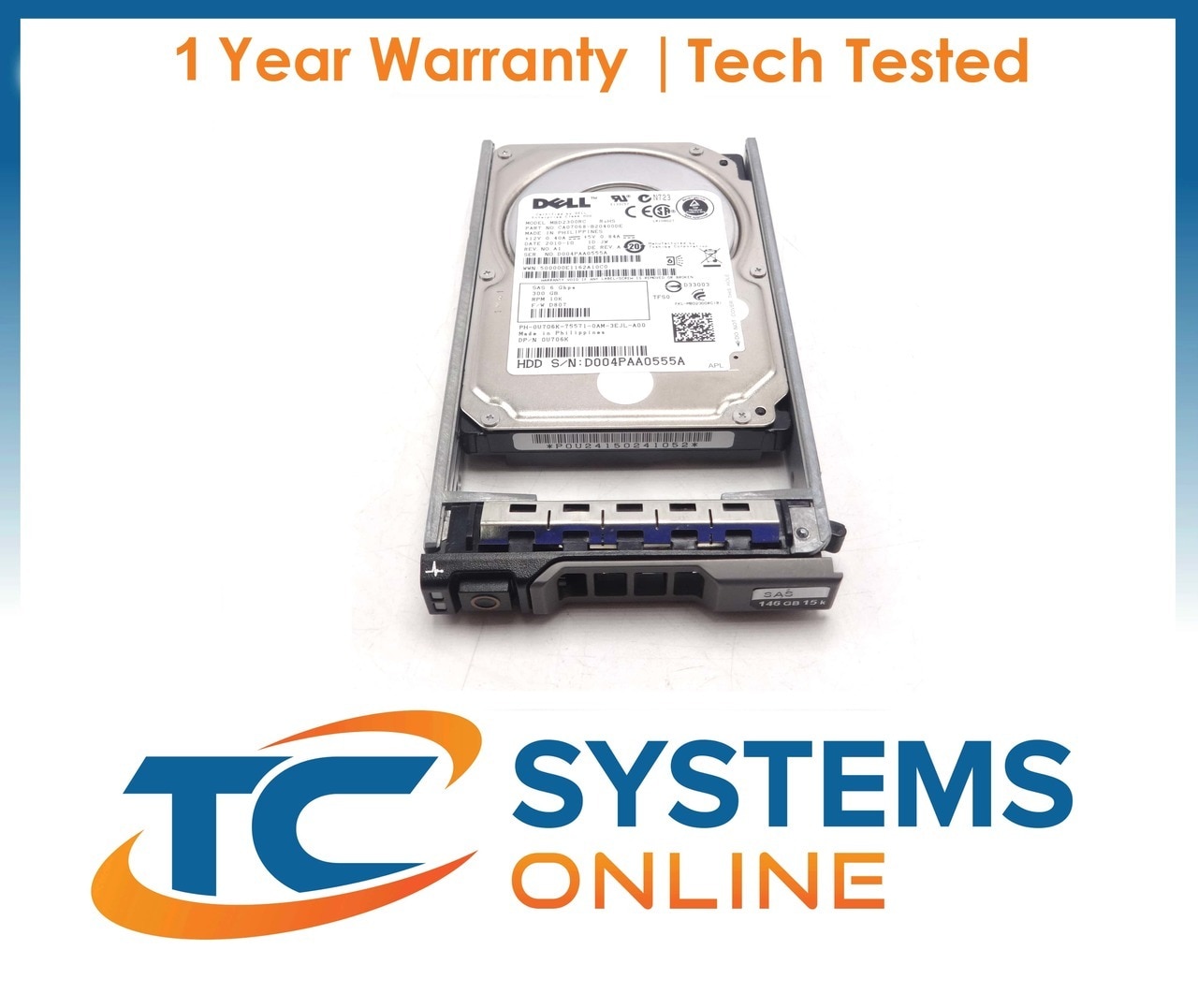 Dell Poweredge R620 300GB SAS 6GBPS 2.5/" 10k Hard Drive STK1038
