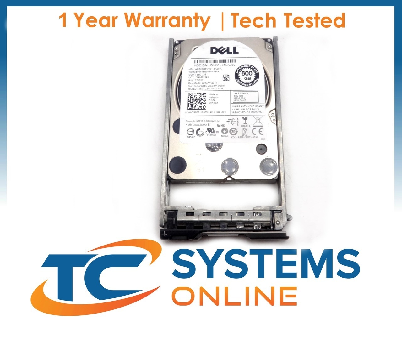 Dell Poweredge R620 300GB SAS 6GBPS 2.5/" 10k Hard Drive STK1038