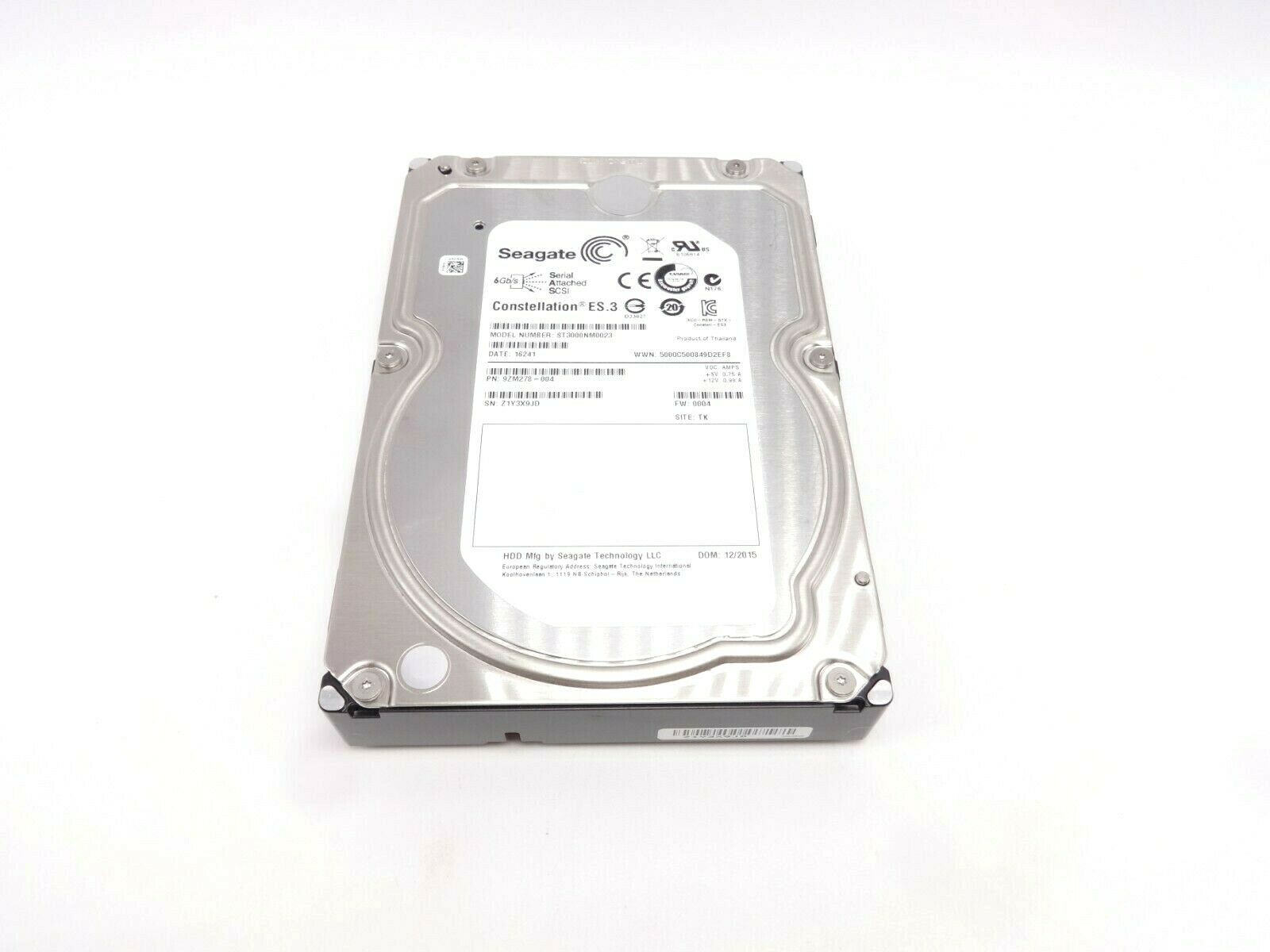 Seagate ST3000NM0023 3TB 7200RPM 6Gbps SAS 3.5" Large Form Factor Hard ...