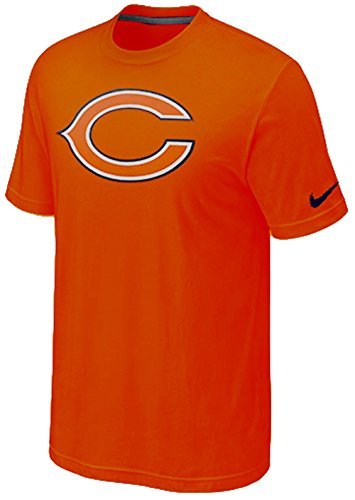 Nike Chicago Bears Mesh Style Print Logo Athletic Cut T-Shirt, Orange Large NEW