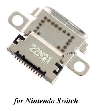 Nintendo Switch Charging Port Socket USB-C Connector Silver 22N21