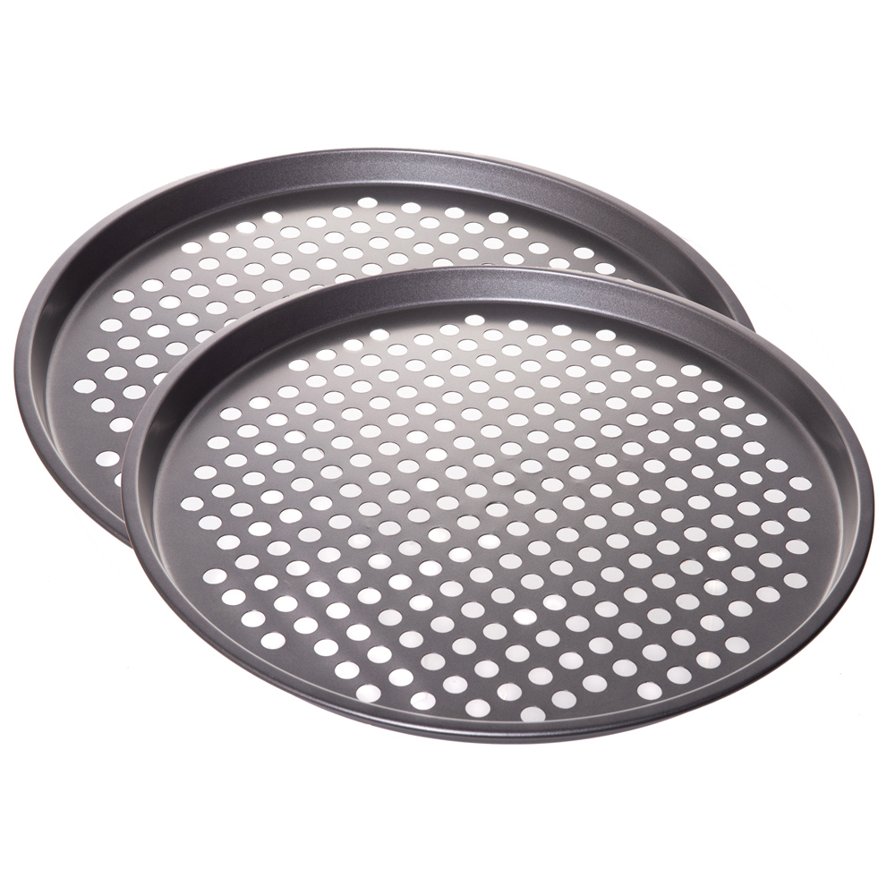Nonstick Coating Carbon Steel Pizza Baking Pan Mesh Crisper Tray with Holes, 13" eBay
