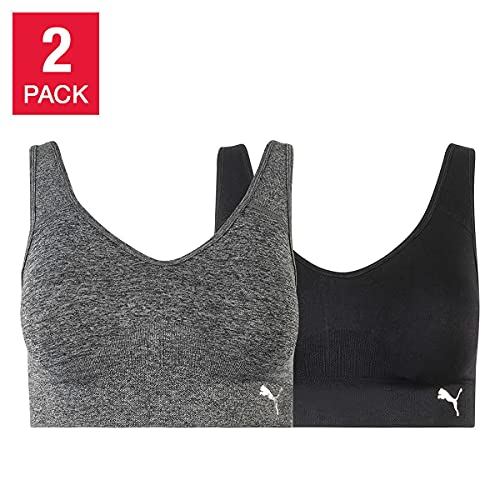 Paquete de 2 sujetadores deportivos para mujer Puma copas extraíbles sin costuras - Imagen 13 de 16