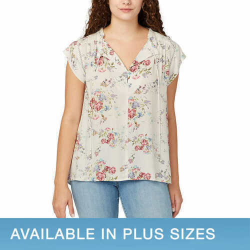 Top floral manga acampanada Buffalo para dama escote dividido cierre de corbata - Imagen 10 de 14