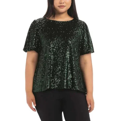 Top de lentejuelas para mujer Hilary Radley de manga corta - Imagen 2 de 2