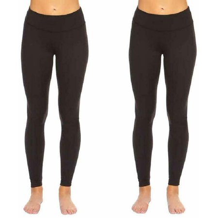 Felina Womens Wide Waistband Suede Light Weight Super Soft Leggings 2 Pack