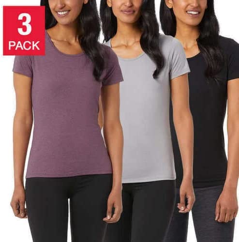 Paquete de 3 camisetas 32 Degrees Cool para mujer manga corta cuello redondo - Imagen 2 de 3