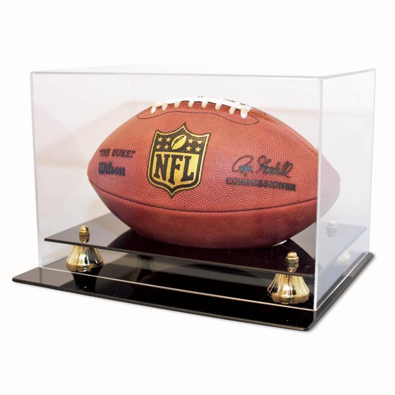 UV Protected DELUXE FULL SIZE FOOTBALL DISPLAY CASE with ALL CLEAR TOP