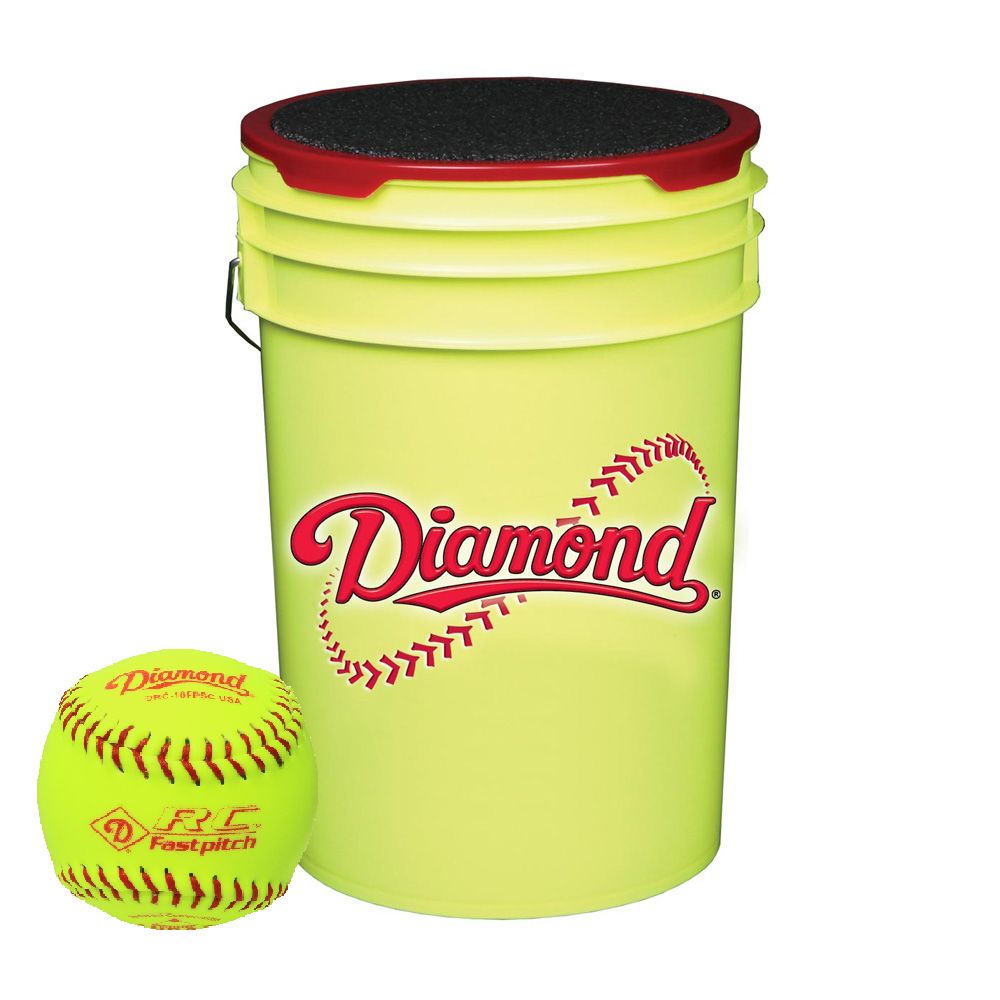 Diamond 10 inch Softball Yellow Bucket Combo with 18 DRC10 FPSC USA