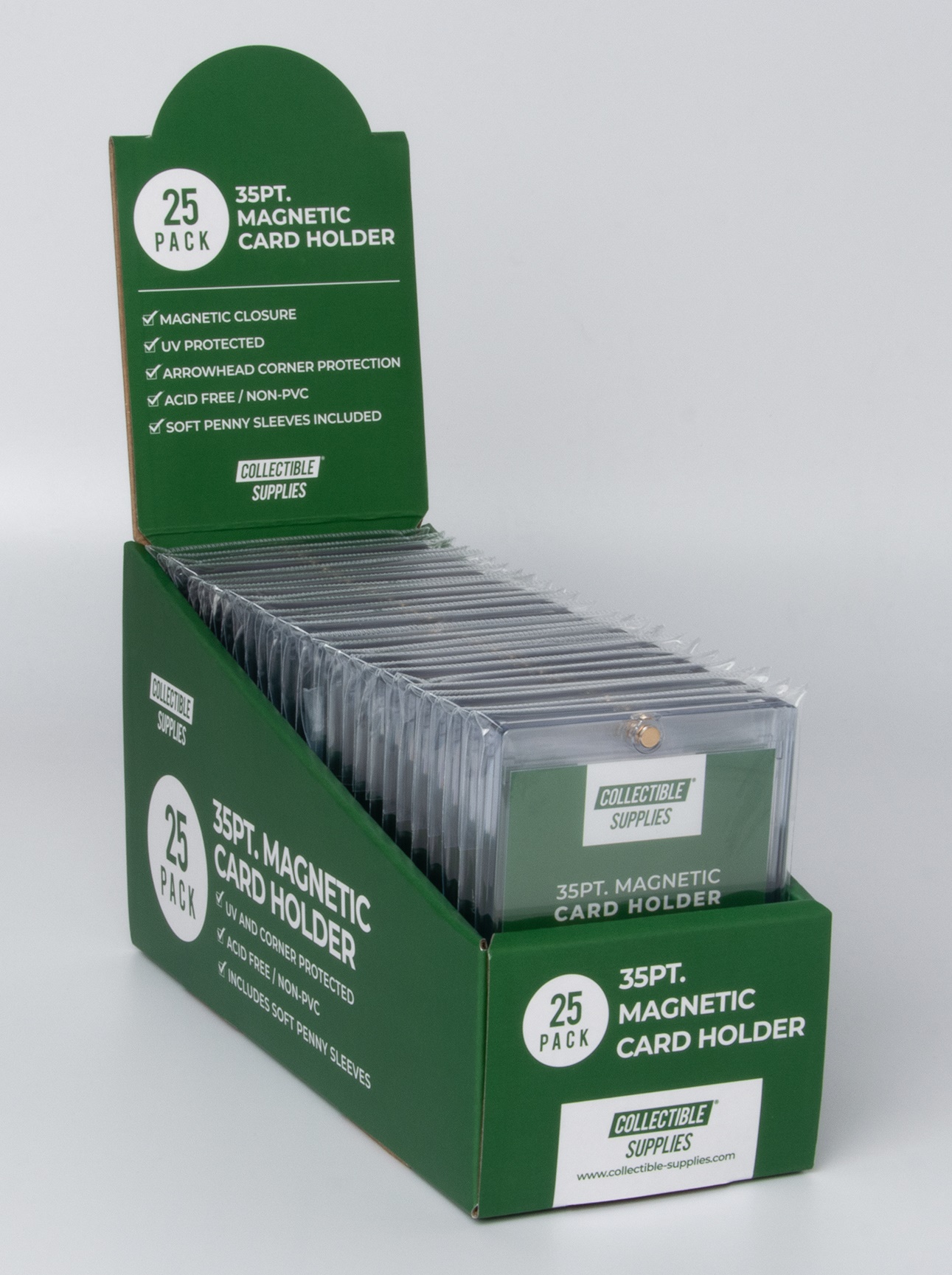 Box of 25 Magnetic One Touch 35pt Card Holders includes Soft