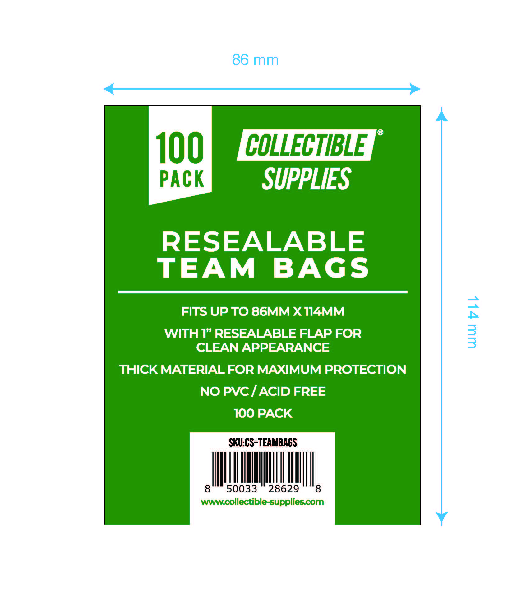 Resealable Team Bags Collectible Supplies