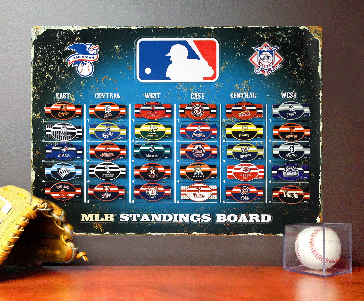 メジャーリーグ マグネットチームスタンディングボード MLB Baseball Magnetic Standings Display Board with All 30
