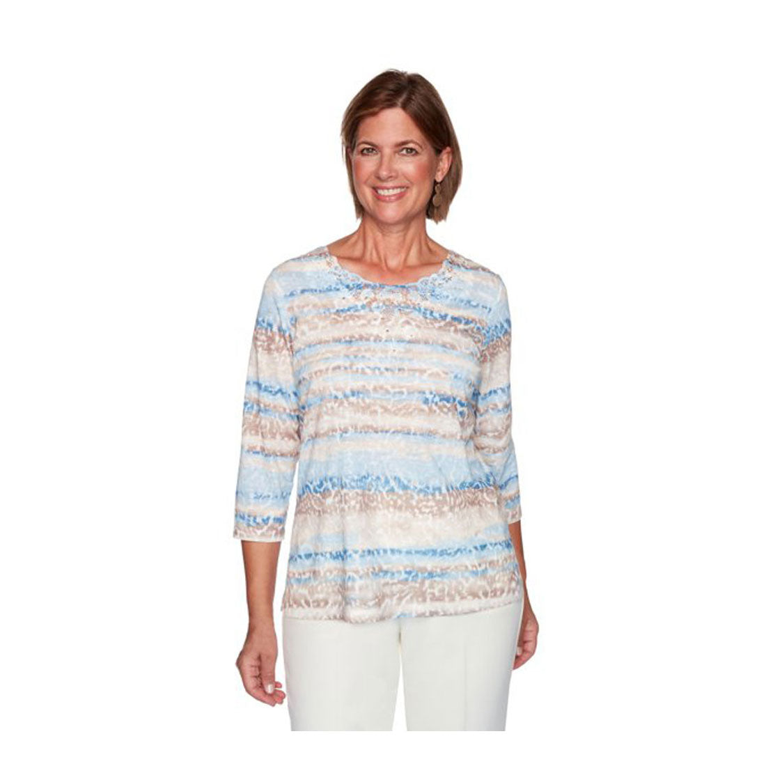 Alfred Dunner Dover Cliffs Animal Print Biadere Top - Picture 2 of 2