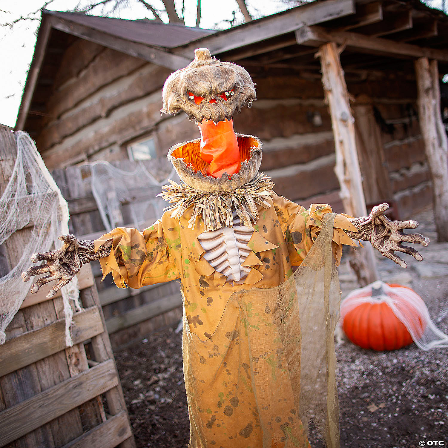 5 1/2 Ft. Standing Pop Up Head Pumpkin Man Halloween Prop Decoration - Bild 5 von 6