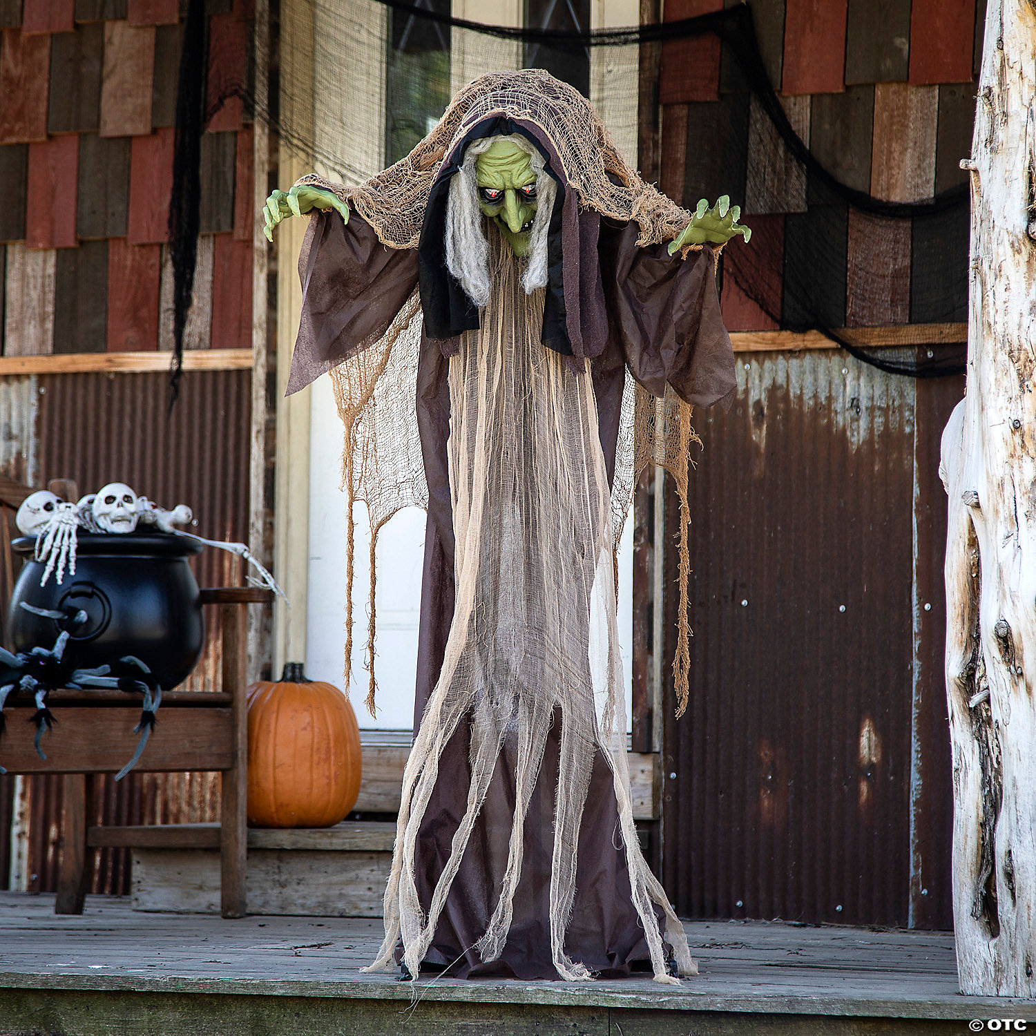 Light-Up Standing Hunchback Witch Halloween Prop Decoration 43" x 57" - Bild 1 von 6