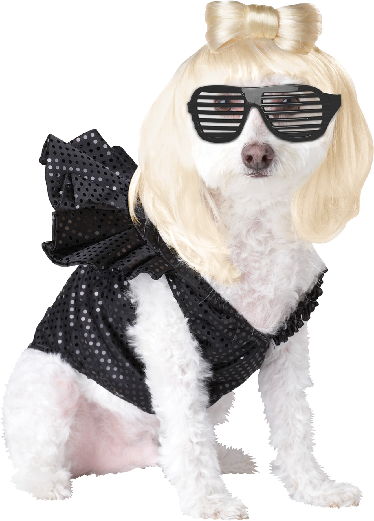 Pop Sensation Dog Pet Black Sequin Shirt Costume - Picture 3 of 4