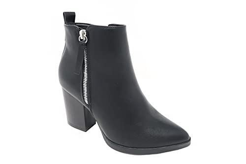 TOP Moda Jade-88 Women's Zip up Stacked Low Heel Ankle Booties - Bild 7 von 8