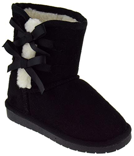 Forever Link Ann 36K Little Girls Shearling Bowtie Fur Boots - Picture 4 of 4