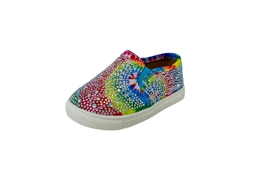 Shoe Fash Toddler/Babby Girls Rhinestone Flat Slip On Sneakers - Picture 2 of 4