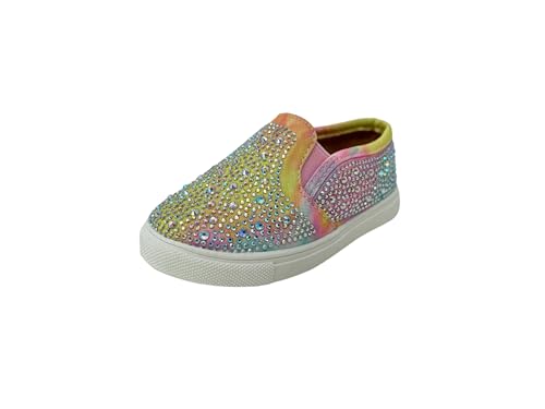 Shoe Fash Toddler/Babby Girls Rhinestone Flat Slip On Sneakers - Picture 3 of 4