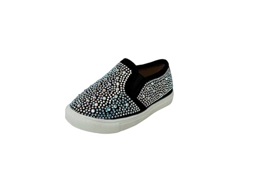 Shoe Fash Toddler/Babby Girls Rhinestone Flat Slip On Sneakers - Picture 4 of 4