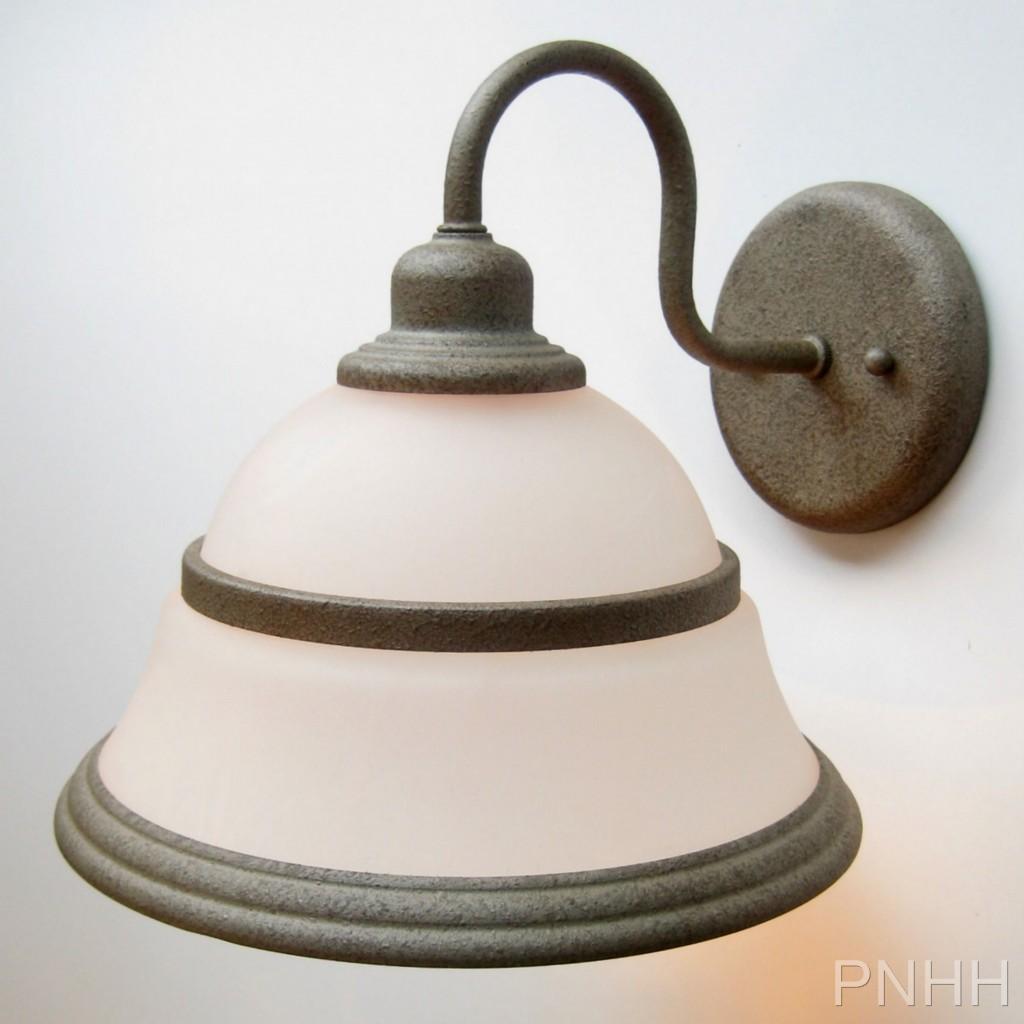 Silver Rust Wall Sconce Alabaster Glass Light Lighting Fixture Thumbnails To Enlarge