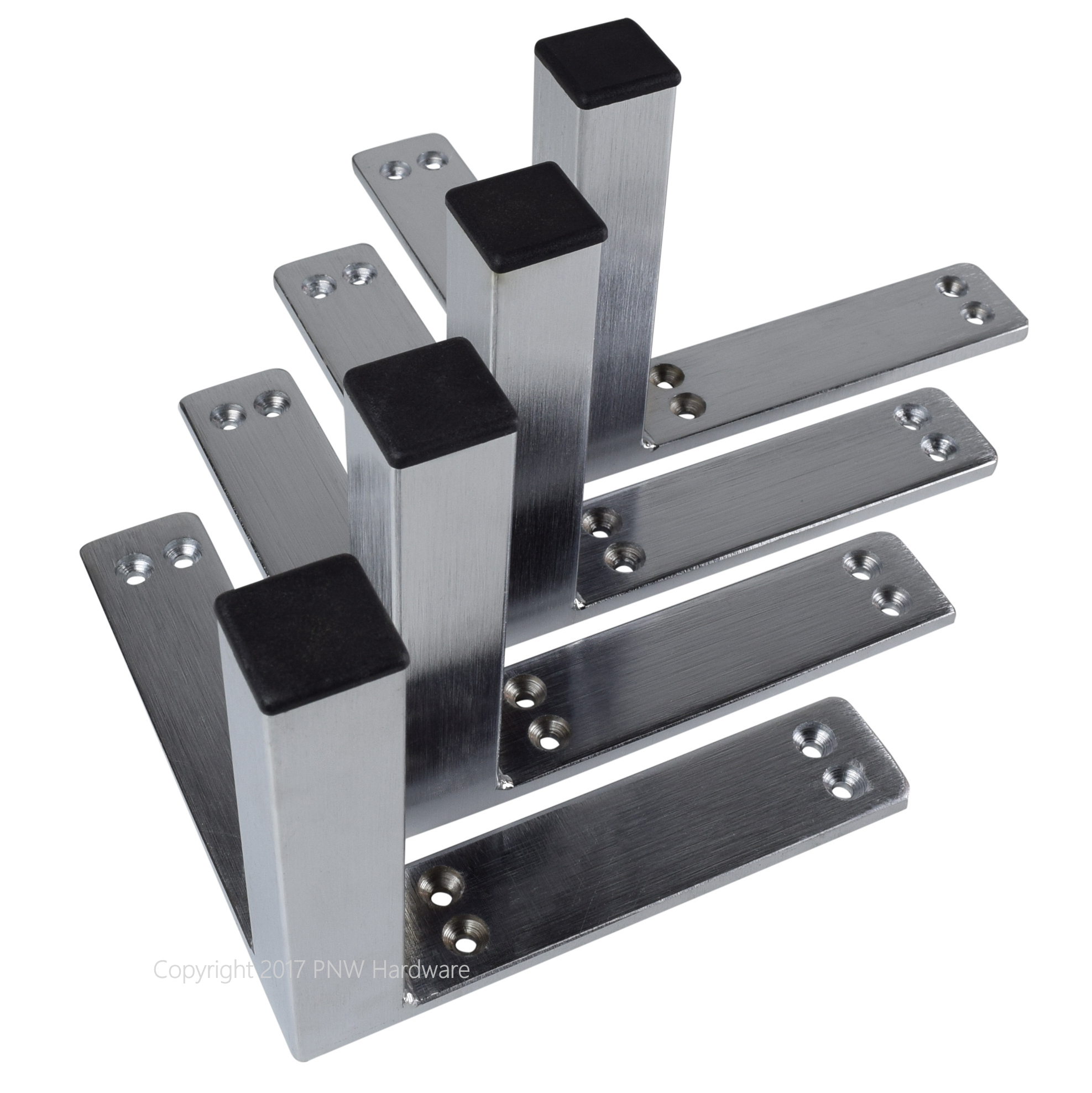 Lot of (4) Hafele 5" HeavyDuty Square Furniture Legs Table Foot