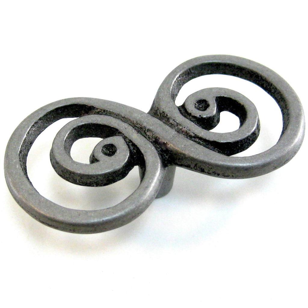 Antique Pewter Double Swirl Knob 21/2" Knob Hill P17019VPEW