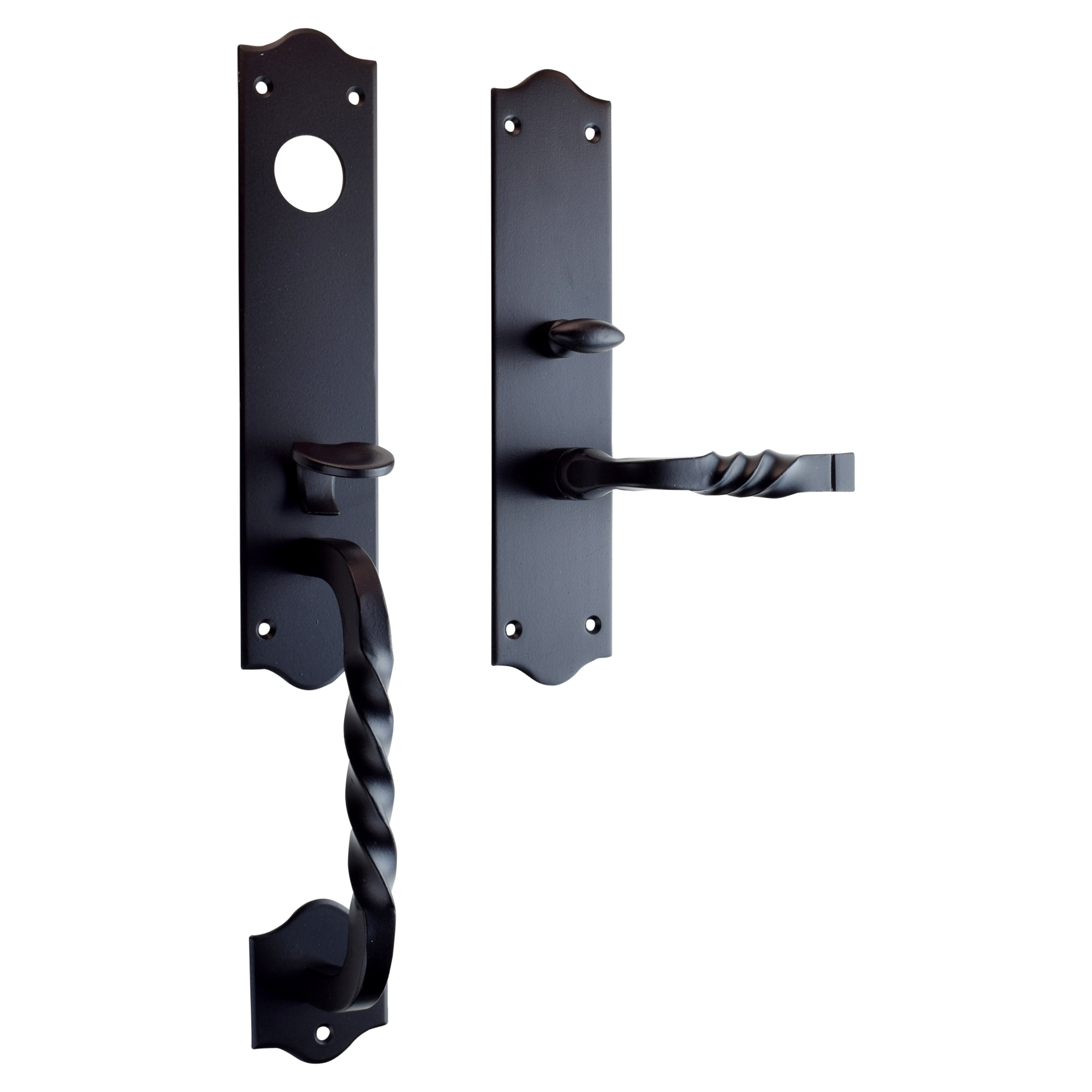 LB Brass 1208 Satin Black Door Handleset REPLACEMENT TRIM