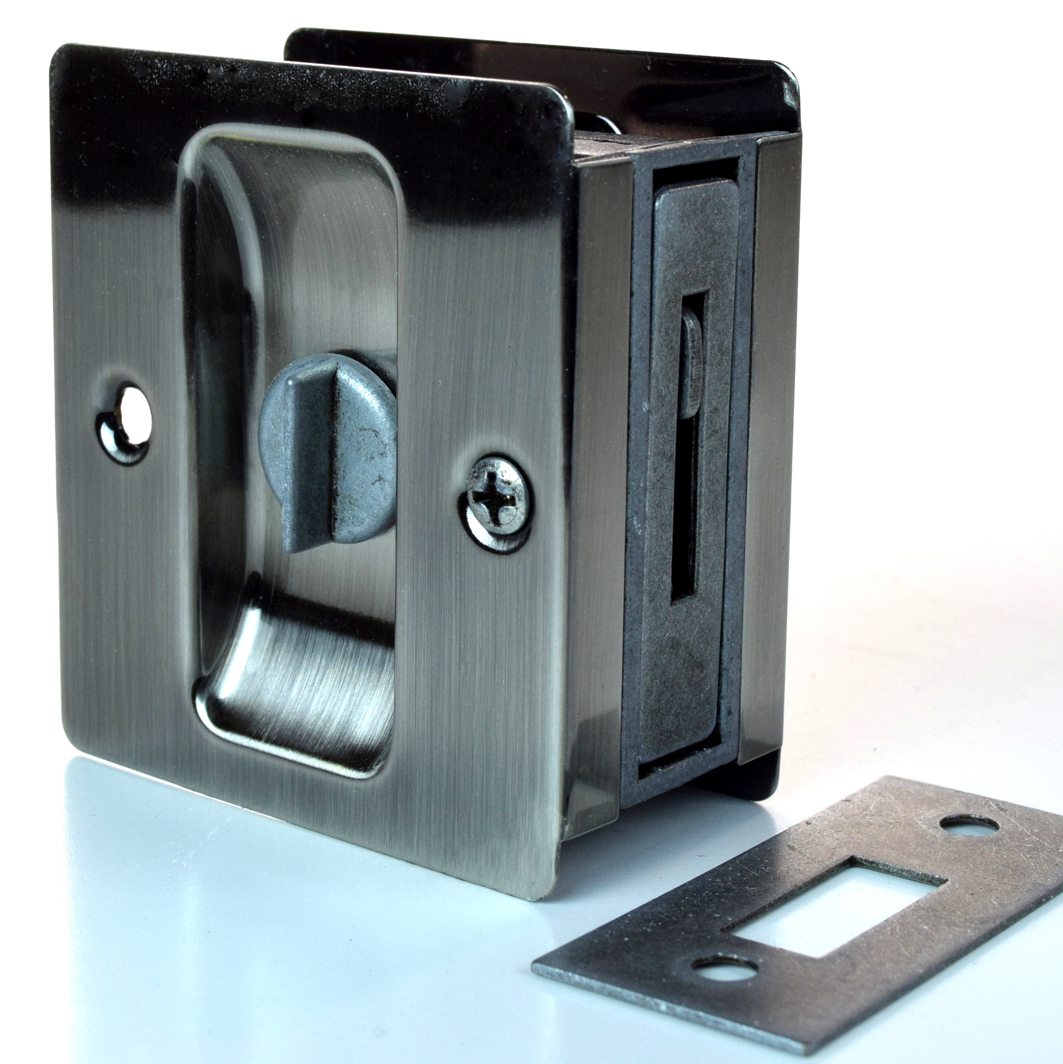 Newman Tonks SDL25US15A Privacy Sliding Door Pocket Lock, Antique