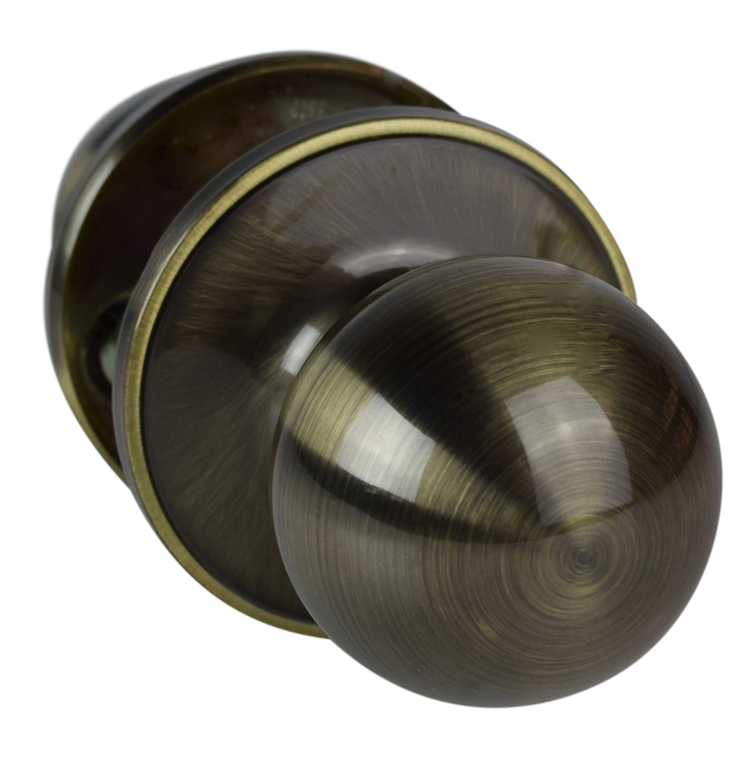 Weiser Pueblo Antique Brass Passage Door Knob Round Ball Hall Closet NonLocking eBay