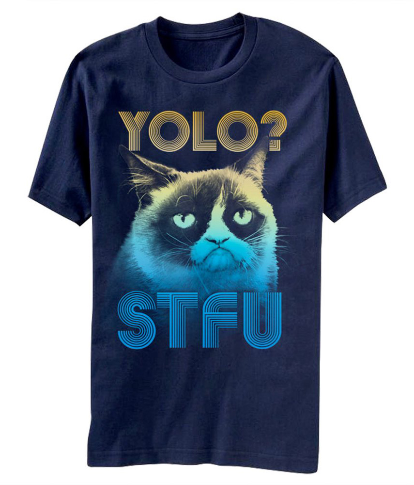 Grumpy Cat Grumpy Cat YOLO STFU T-Shirt Animals Nature Pet Dog Mood Xmas