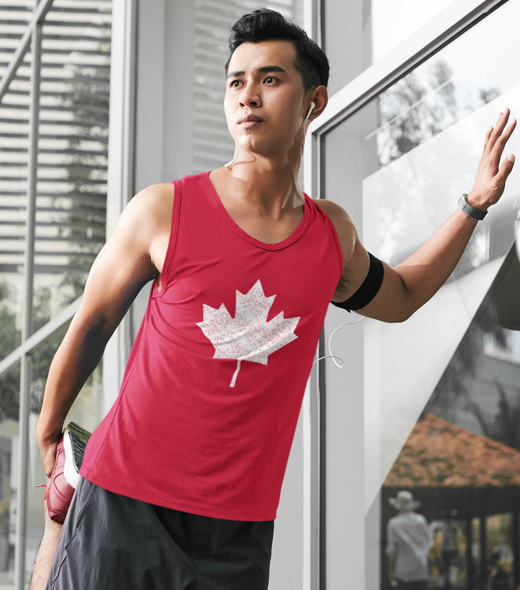 Canadian Flag T-Shirt Pride Maple Leaf Vintage Graphic Top Muscle Fitness Home - Picture 11 of 11