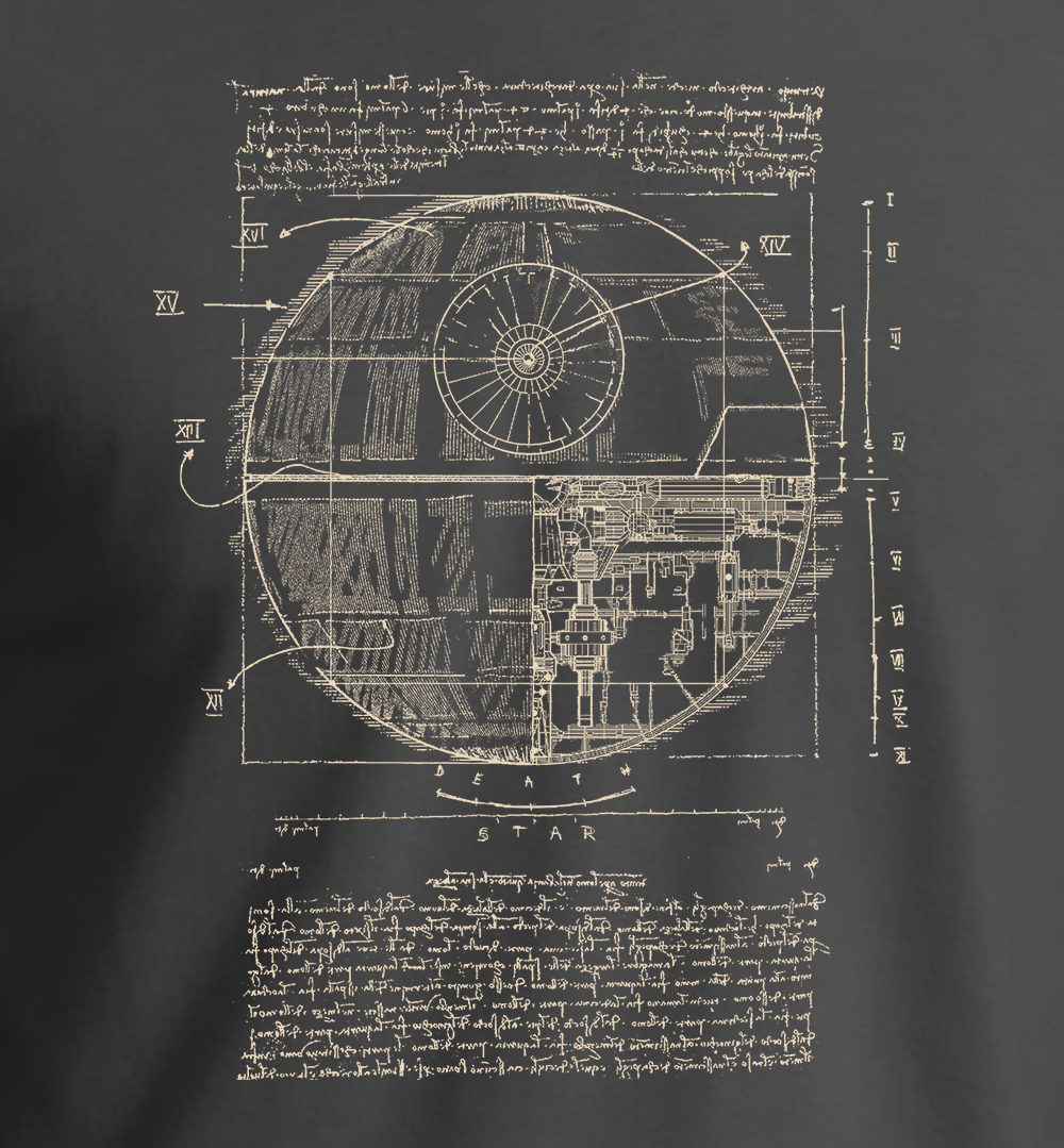 Vitruvian Leonardo Death Star T-Shirt Space SciFi Police Box Dalek Da Vinci - Picture 12 of 26