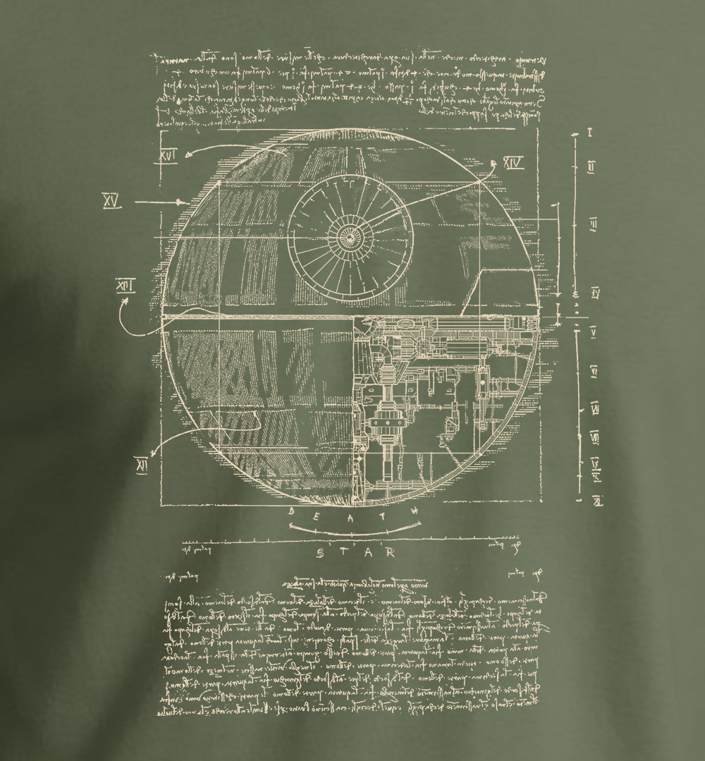Vitruvian Leonardo Death Star T-Shirt Space SciFi Police Box Dalek Da Vinci - Picture 20 of 26
