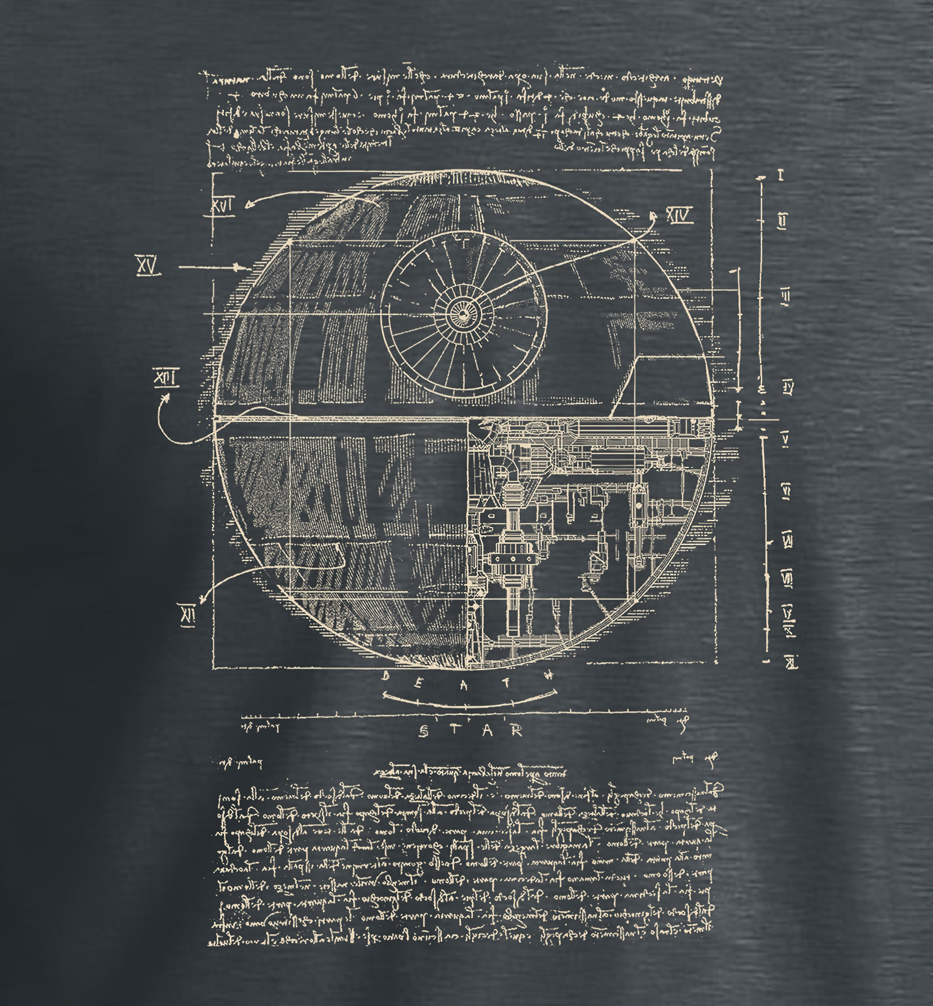 Vitruvian Leonardo Death Star T-Shirt Space SciFi Police Box Dalek Da Vinci - Picture 24 of 26