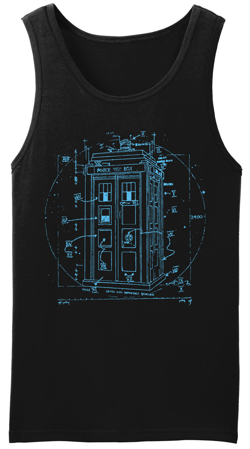 Doctor Dr Police Call Box Tank Top Leonardo Da Vinci Vitruvian Muscle Fitness